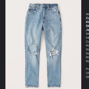 Abercrombie Curve Love High Rise Skinny Jeans